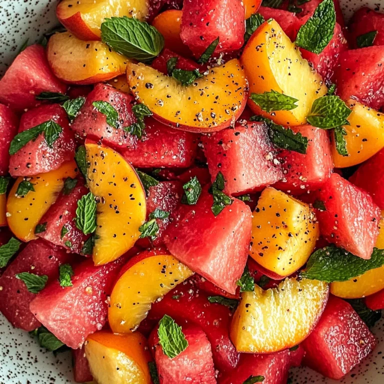 Easy Summer Peach Watermelon Salad