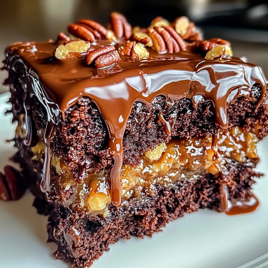 German Chocolate Poke Cake