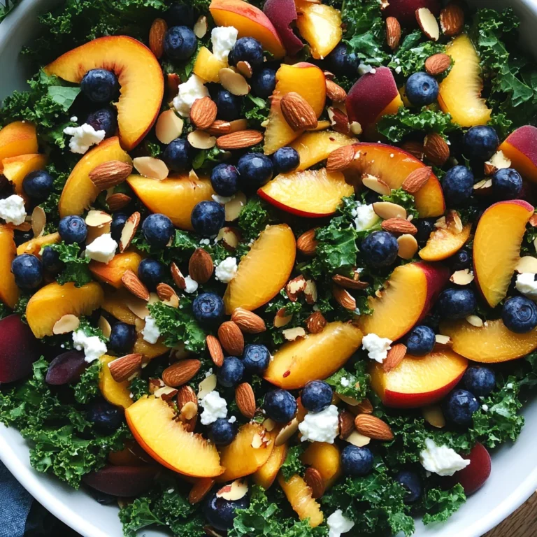 Summer Peach & Blueberry Kale Salad