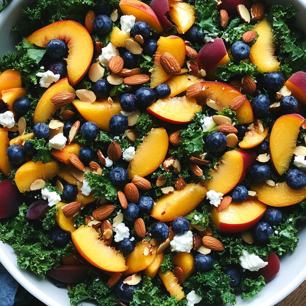 Summer Peach & Blueberry Kale Salad