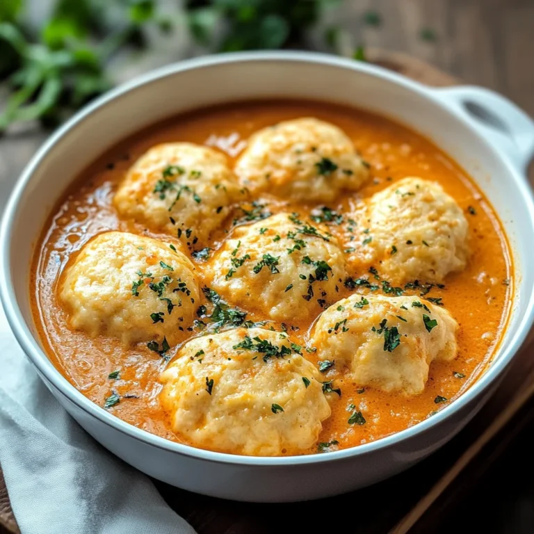 Best Tomato Soup with Cheddar Bay Dumplings