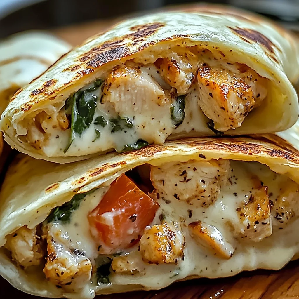 Creamy Chicken Spinach Wraps