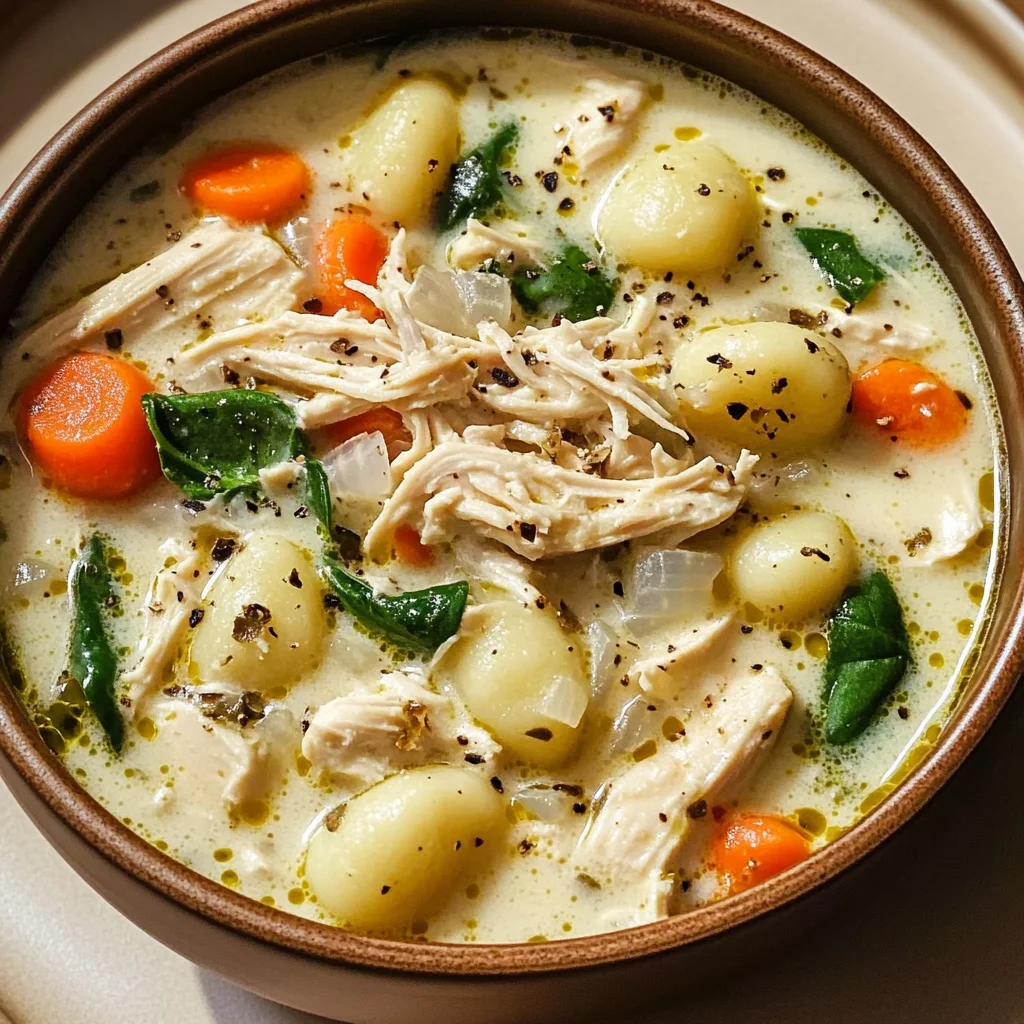 Creamy Crockpot Chicken Gnocchi Soup