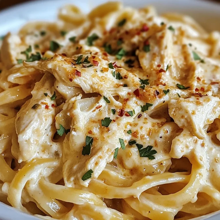 Creamy Crockpot Garlic Parmesan Chicken Pasta