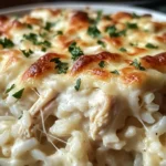 Dump-and-Bake Chicken Alfredo Rice Casserole Recipe