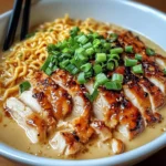 Fiery Chicken Ramen with Creamy Garlic Sauce