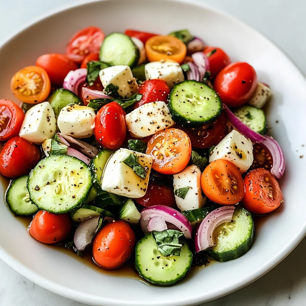 Fresh Cucumber Caprese Salad