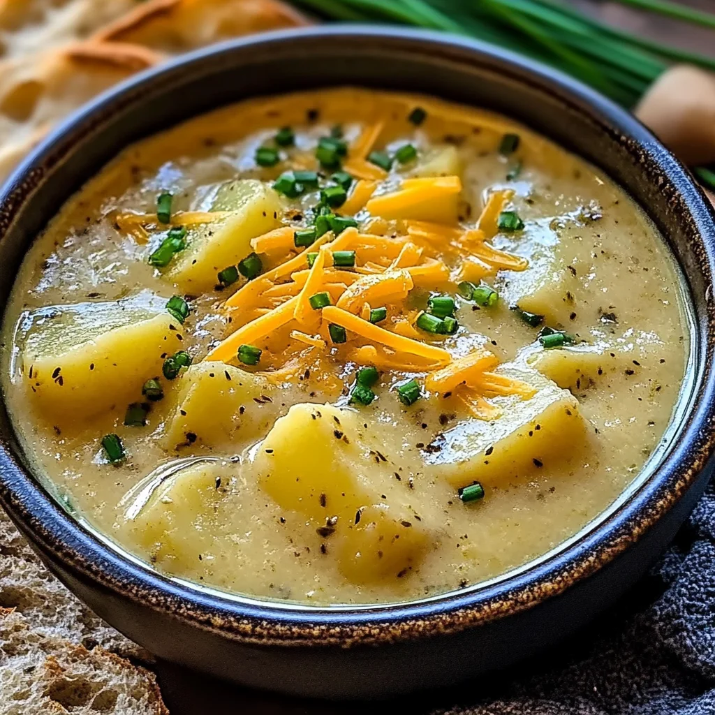 Hearty Cheddar Garlic Herb Potato Soup Recipe