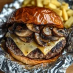 Mushroom and Swiss Burger Foil Packets