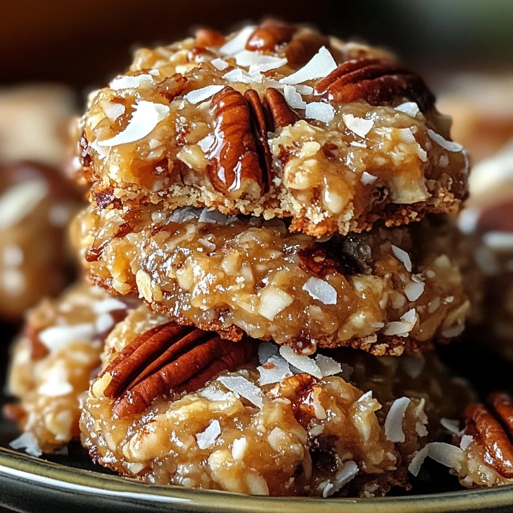 No-Bake Coconut Pecan Praline Cookies