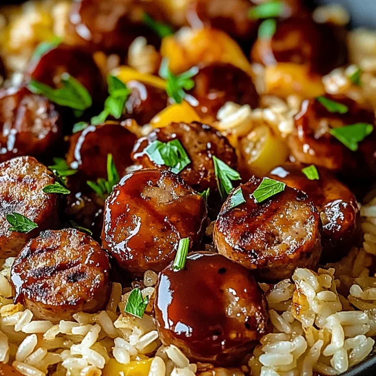 One Pan Sweet And Tangy Bbq Sausage Rice