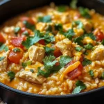 One Pot Queso Chicken and Rice : Easy Comfort Food