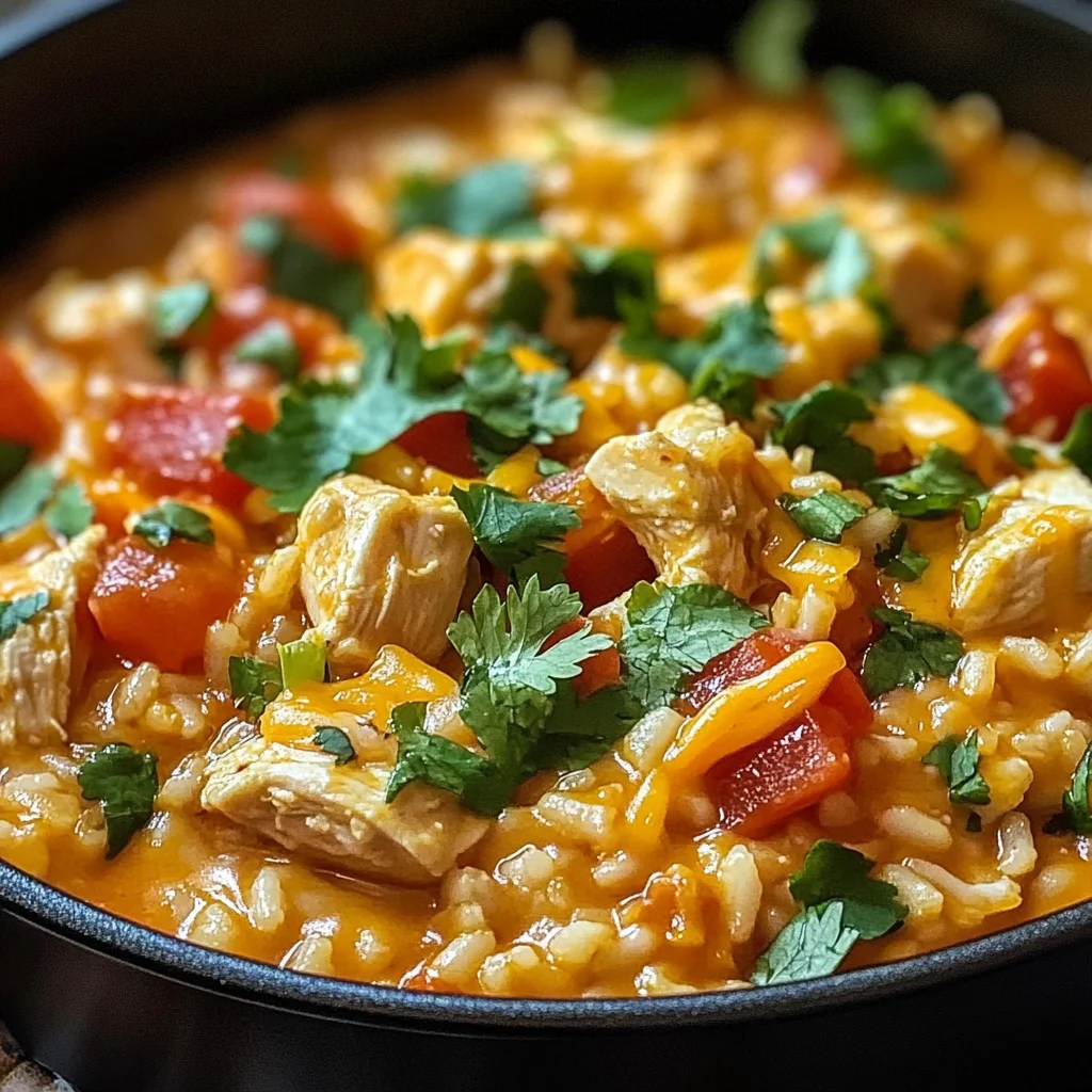 One Pot Queso Chicken and Rice : Easy Comfort Food