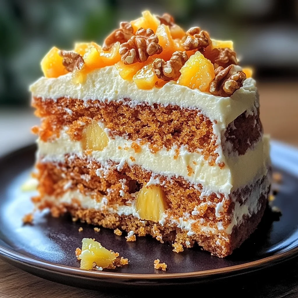 Pineapple Carrot Cream Cake : Moist & Tropical