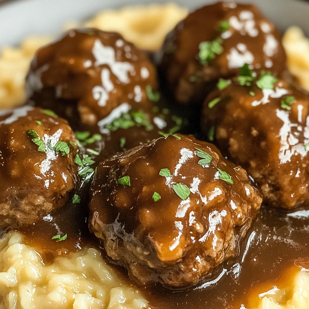 Tasty Slow Cooker Salisbury Steak Meatballs Recipe