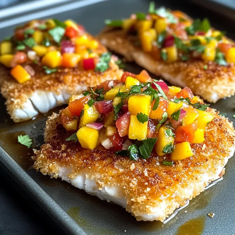 Tropical Coconut Crusted Fish with Mango Salsa