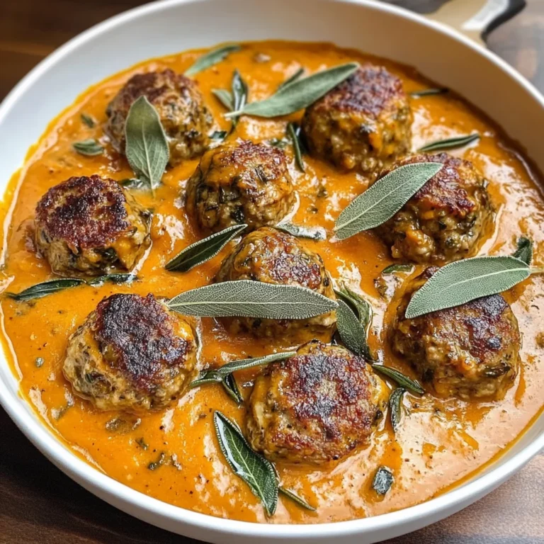Turkey Meatballs in Pumpkin Sage Sauce