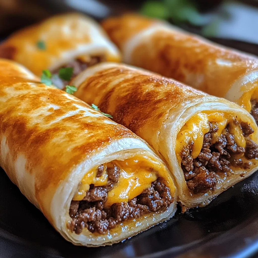 Cheesy Garlic Beef Roll-Ups
