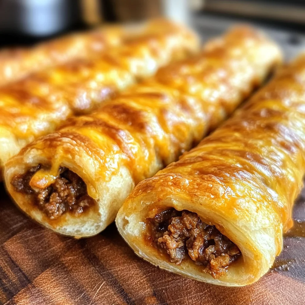 Cheesy Taco Stuffed Breadsticks with Taco Filling