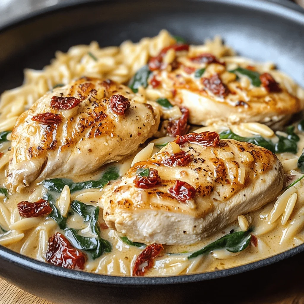 Creamy Tuscan Chicken with Orzo