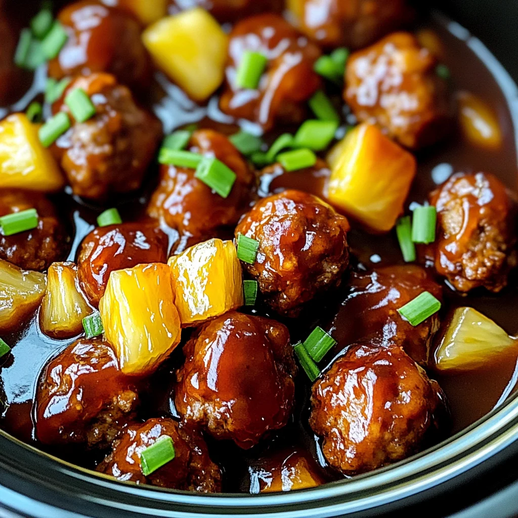 Crockpot Hawaiian Meatballs