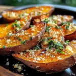 Garlic Parmesan Sweet Potato Wedges