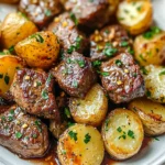 Garlic Steak Bites and Potatoes
