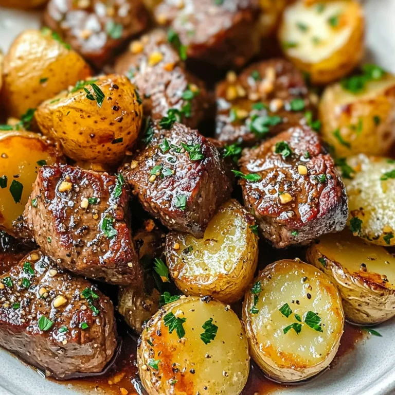 Garlic Steak Bites and Potatoes