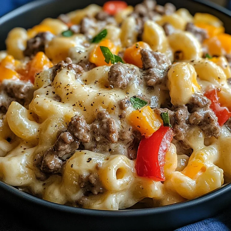 High-Protein Creamy Philly Cheesesteak Mac & Cheese