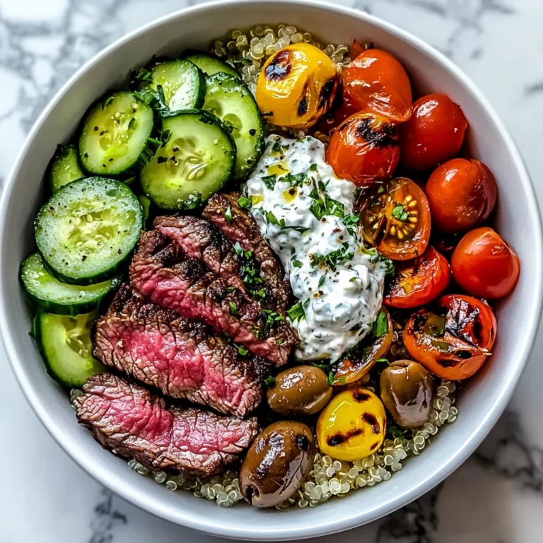 Mediterranean Steak Bowl with Tzatziki