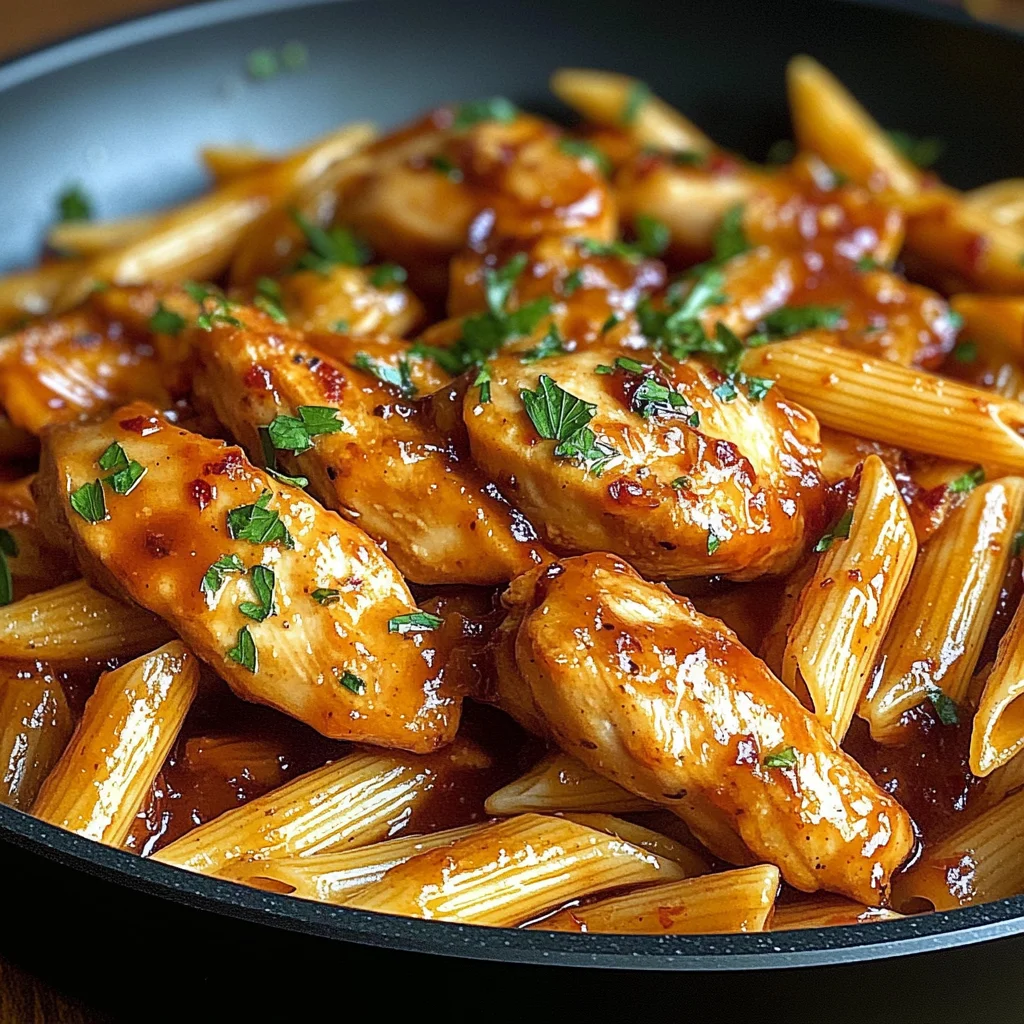 One-Pan Tangy Honey BBQ Chicken Penne