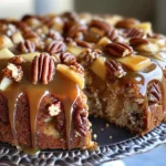 Apple Pecan Cake With Caramel Glaze
