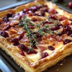 Cranberry Brie Tart with Pancetta & Thyme