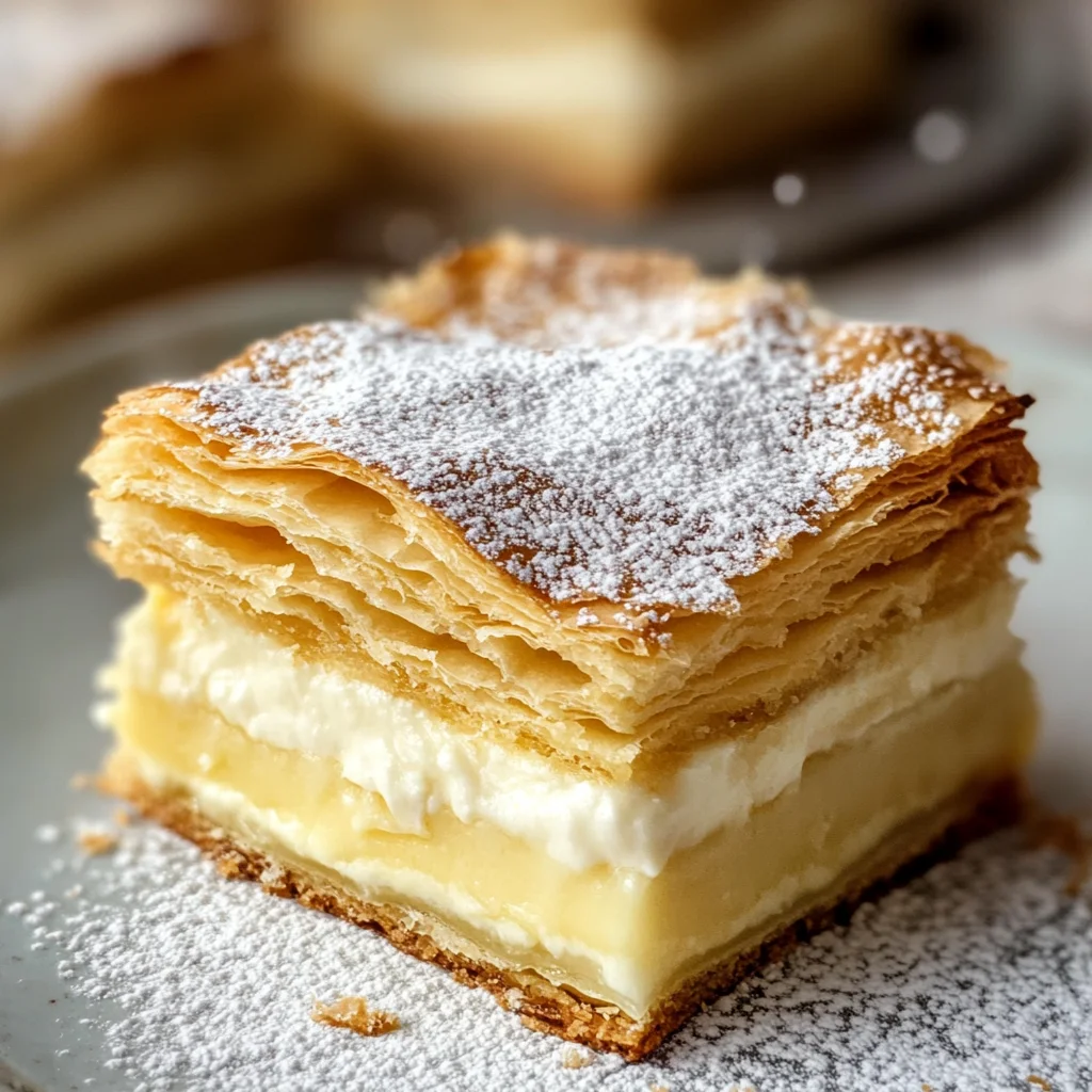 Creamy Vanilla Slice with Flaky Puff Pastry