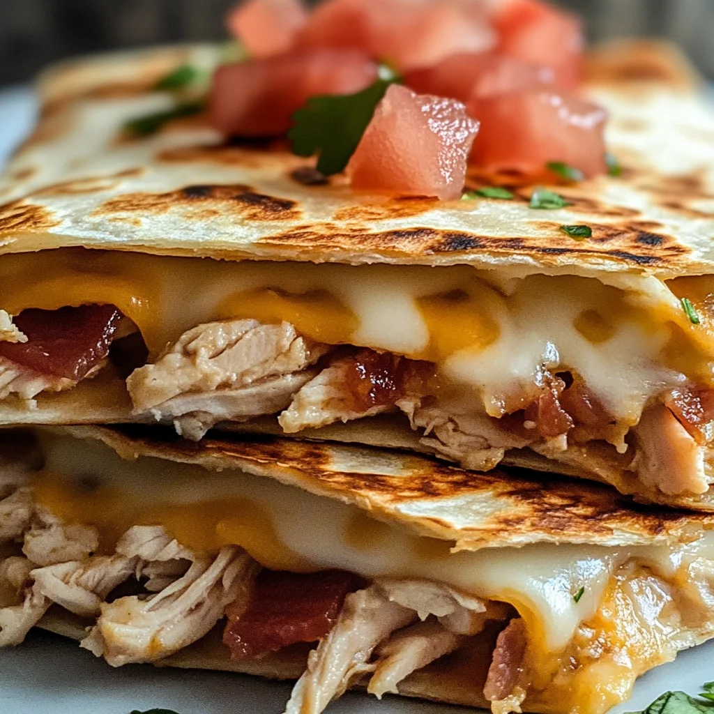 Easy Chicken Turkey Bacon Ranch Quesadilla