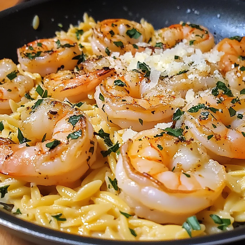 One Pan Parmesan Orzo with Shrimp