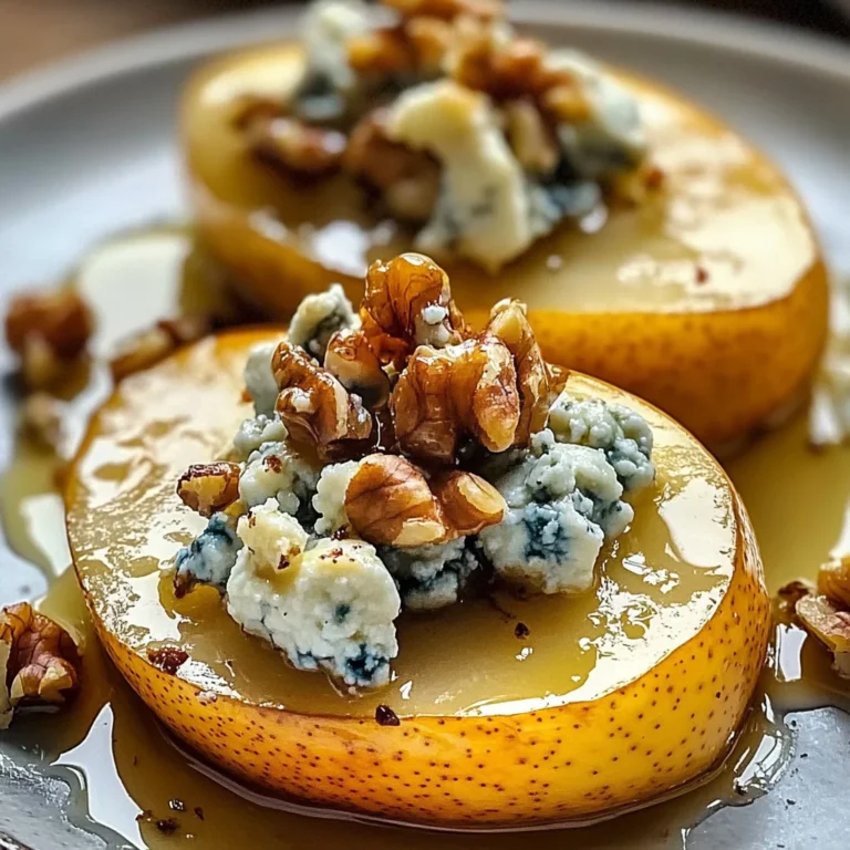 Roasted Pears with Blue Cheese, Walnuts and Honey Recipe