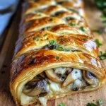 Savory Mushroom & Gruyère Puff Pastry Braid