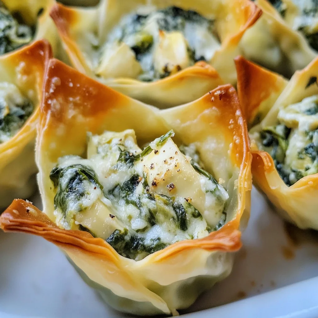 Spinach and Artichoke Wonton Cups