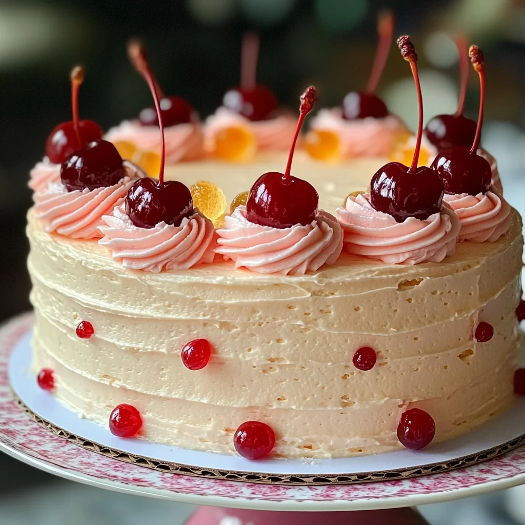Vintage Maraschino Cherry Cake
