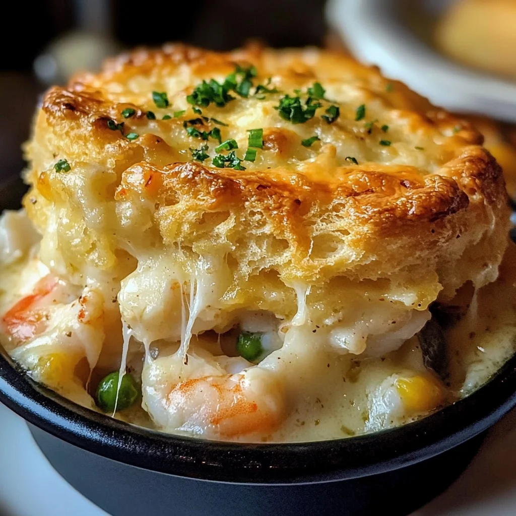 Cheddar Bay Biscuit Seafood Pot Pie: An Incredible Comforting Delight