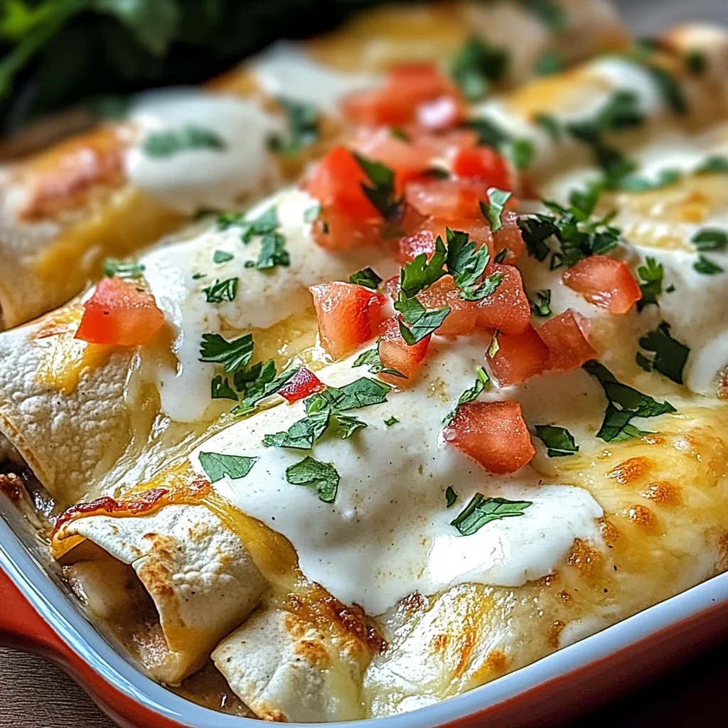 Chicken Enchiladas with Sour Cream White Sauce