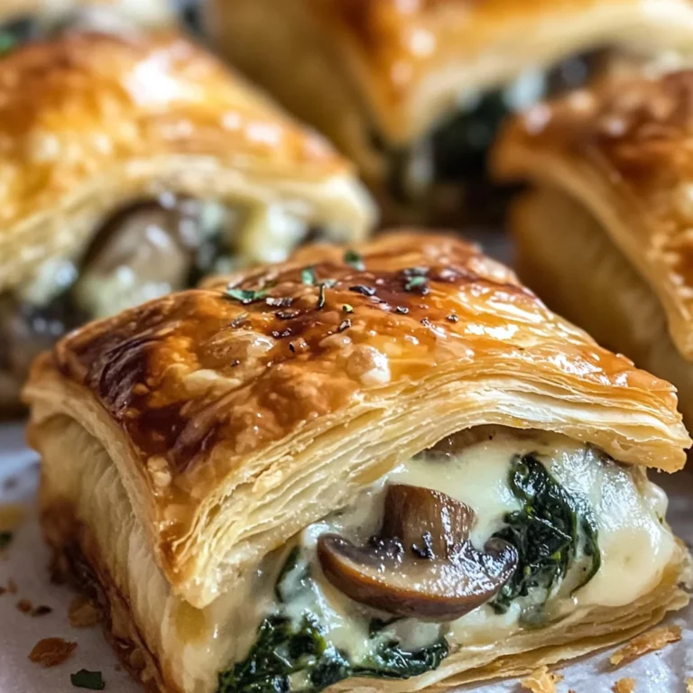 Creamy Mushroom & Spinach Stuffed Pastry Bites