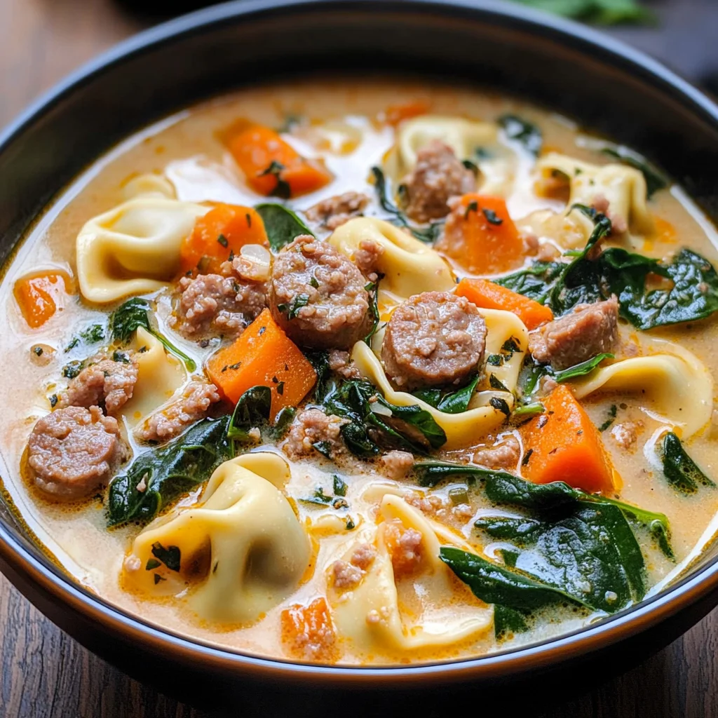 Creamy Sausage Tortellini Soup