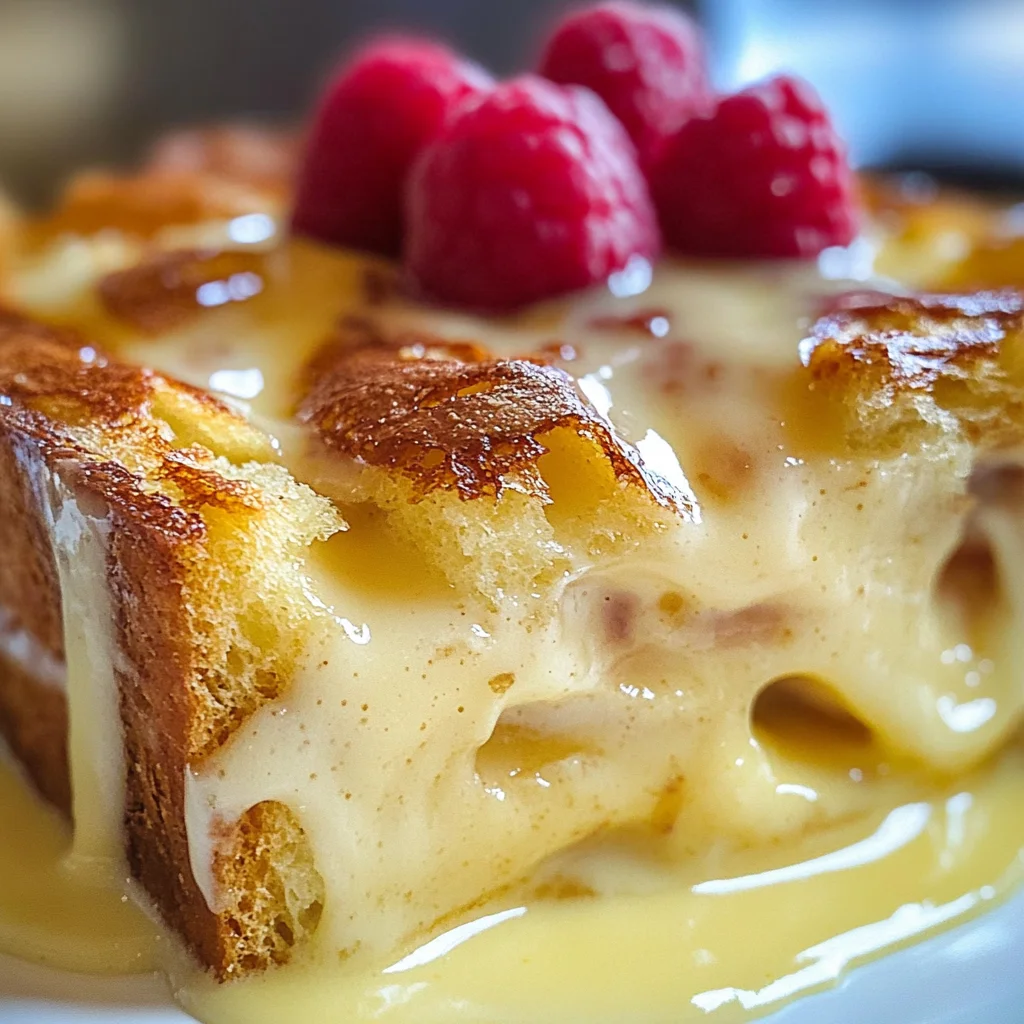 Custard Bread Pudding with Vanilla Sauce