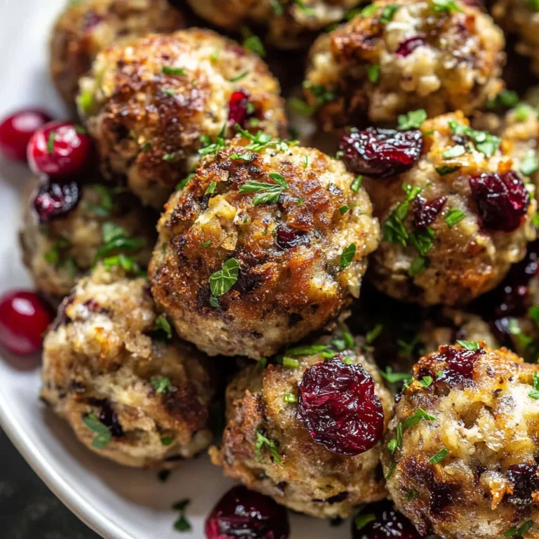 Festive Cranberry Turkey Stuffing Balls