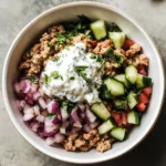 Healthy Greek Ground Chicken Bowls