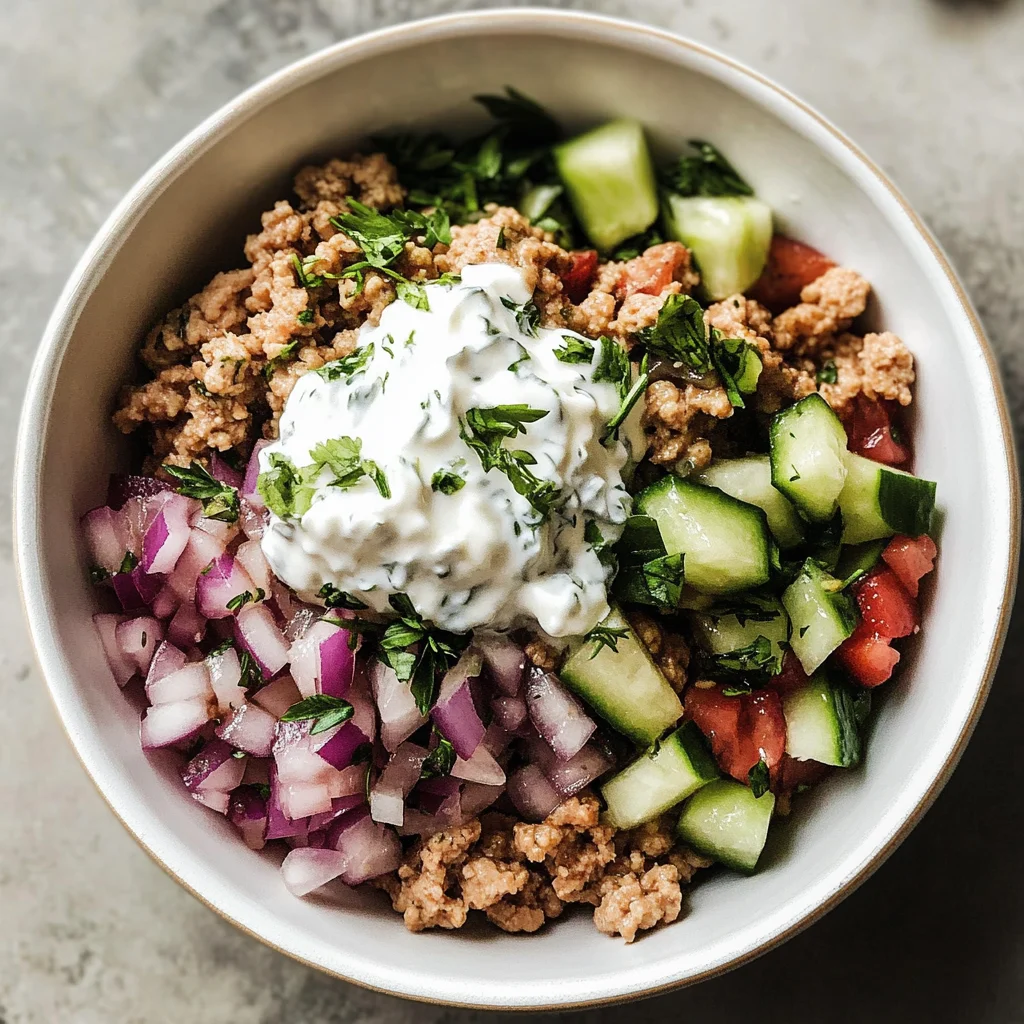 Healthy Greek Ground Chicken Bowls
