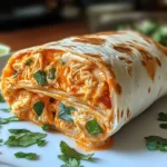 High Protein Low Calorie Cheesy Buffalo Chicken Burritos