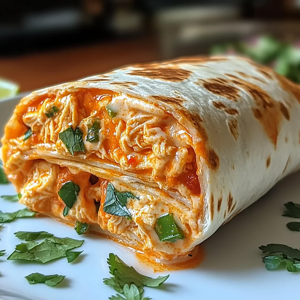 High Protein Low Calorie Cheesy Buffalo Chicken Burritos